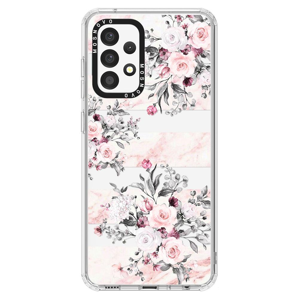 Pink Flower Marble Phone Case - Samsung Galaxy A52 & A52s Case - MOSNOVO