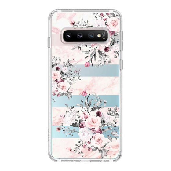 Pink Marble Flowers Phone Case - Samsung Galaxy S10 Plus Case - MOSNOVO