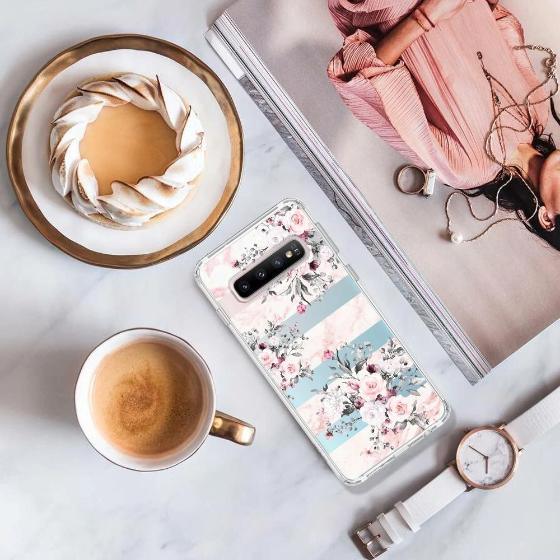 Pink Marble Flowers Phone Case - Samsung Galaxy S10 Plus Case - MOSNOVO