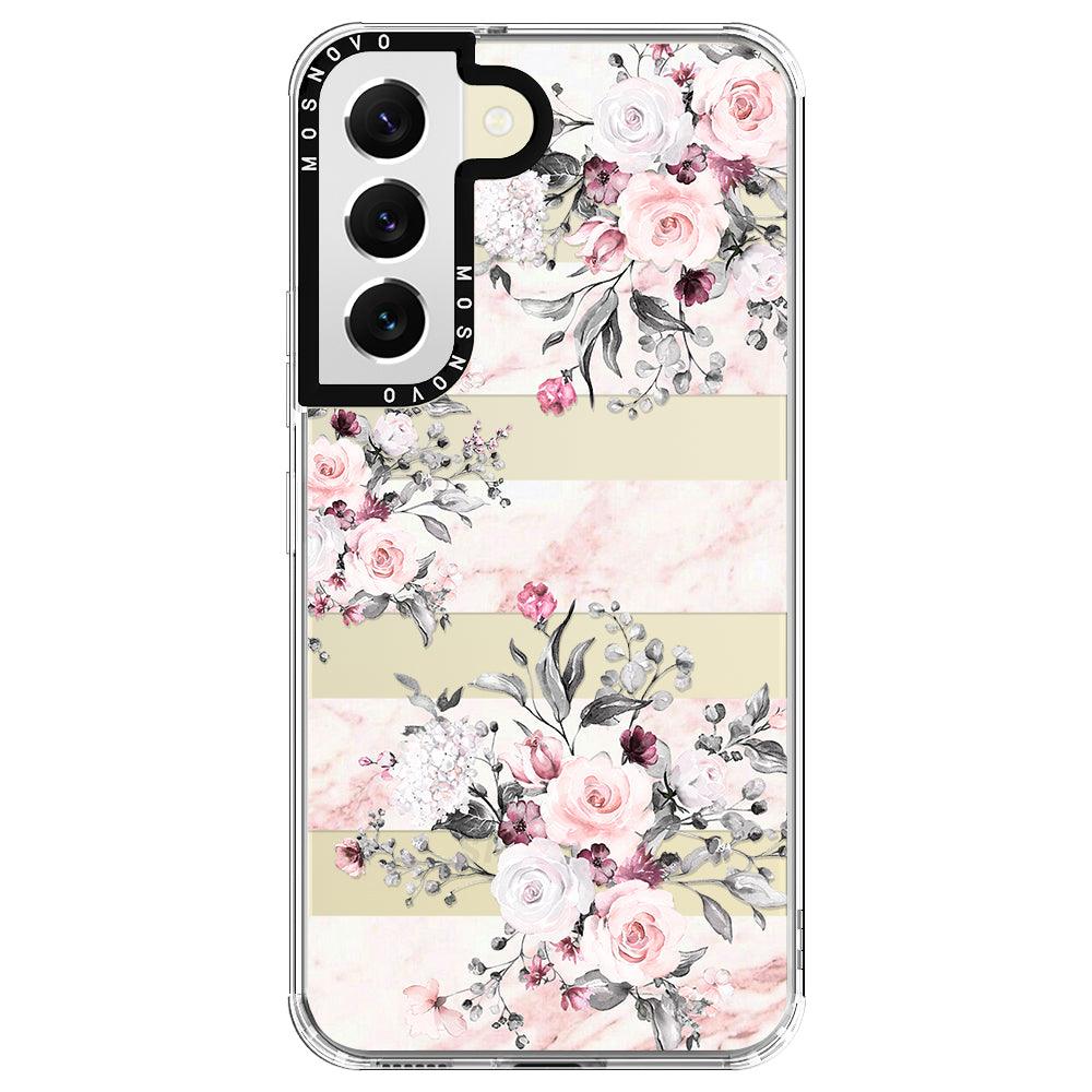 Pink Marble Flowers Phone Case - Samsung Galaxy S22 Plus Case - MOSNOVO