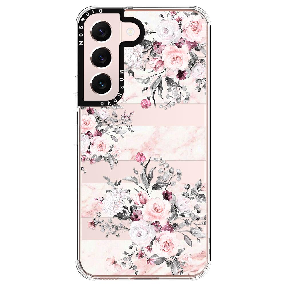 Pink Marble Flowers Phone Case - Samsung Galaxy S22 Plus Case - MOSNOVO