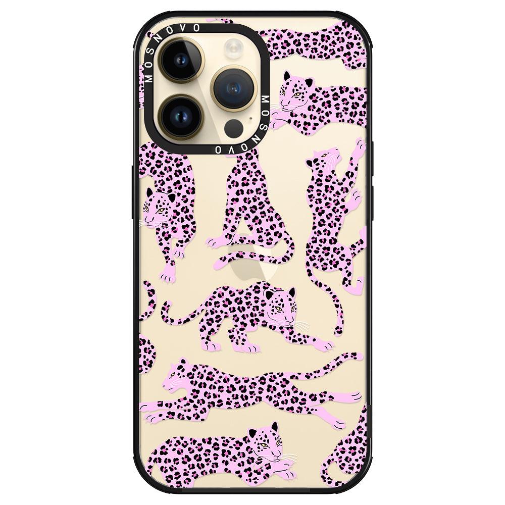 Pink Leopard Phone Case - iPhone 14 Pro Max Case - MOSNOVO