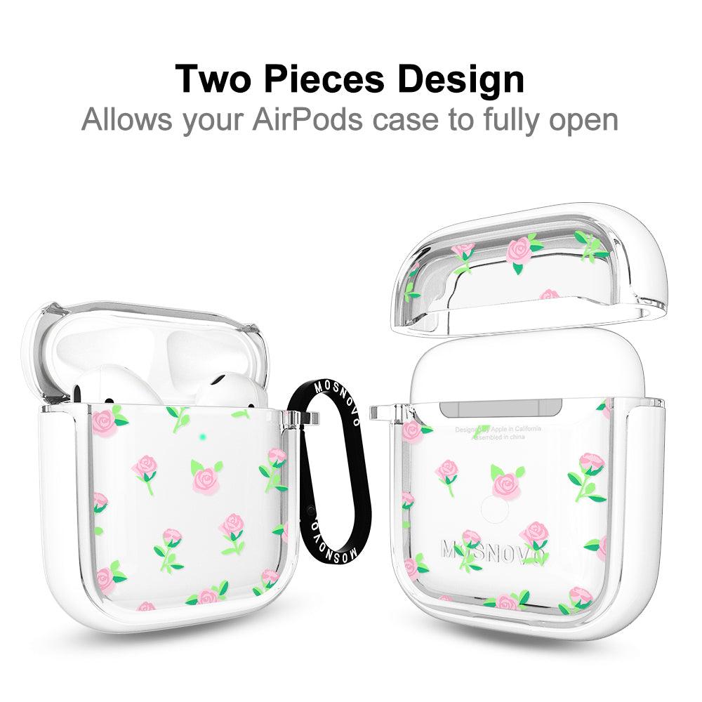 Pink Rose Floral AirPods 1/2 Case - MOSNOVO