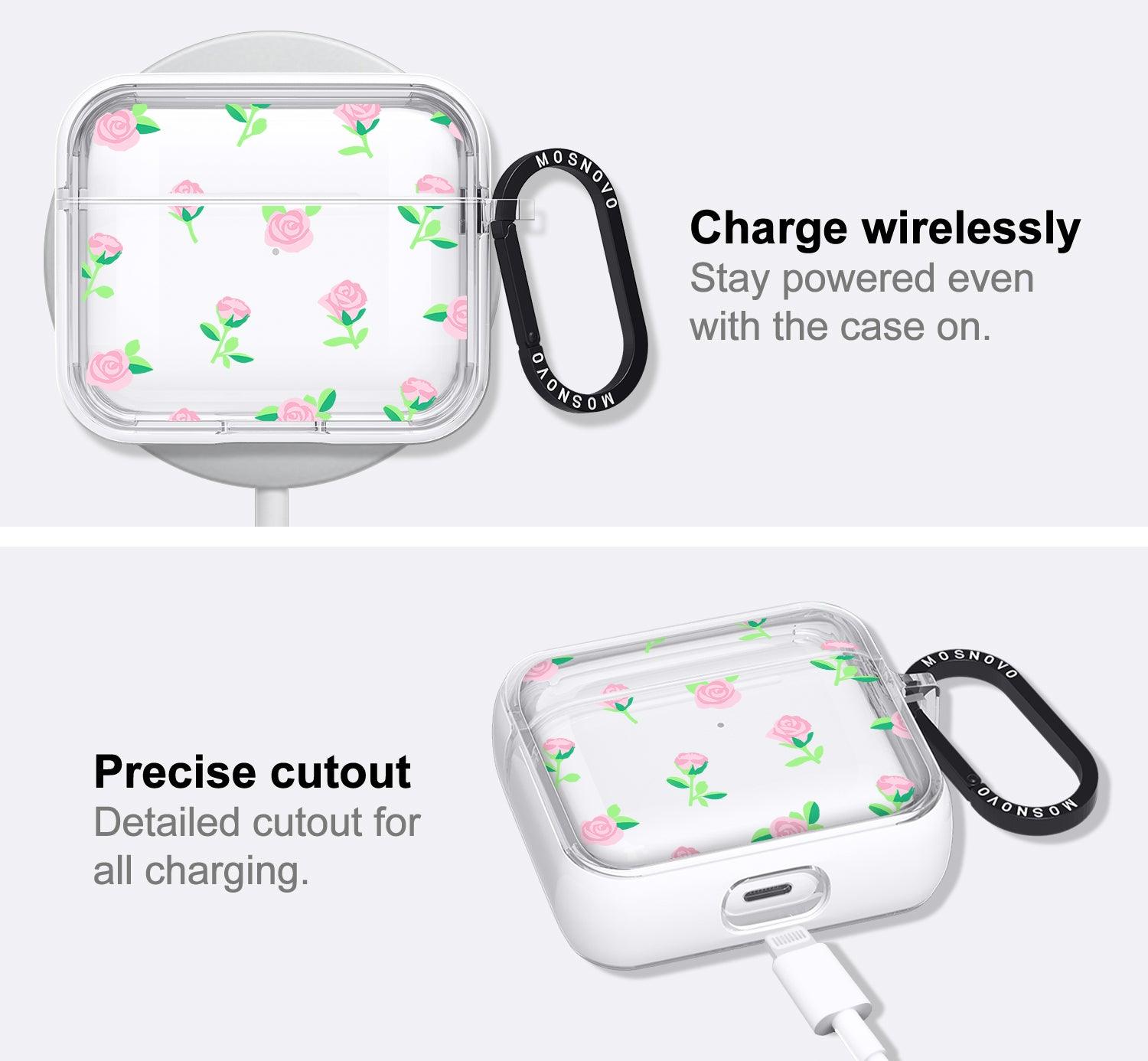 Pink Rose Floral AirPods 3 Case (3rd Generation) - MOSNOVO