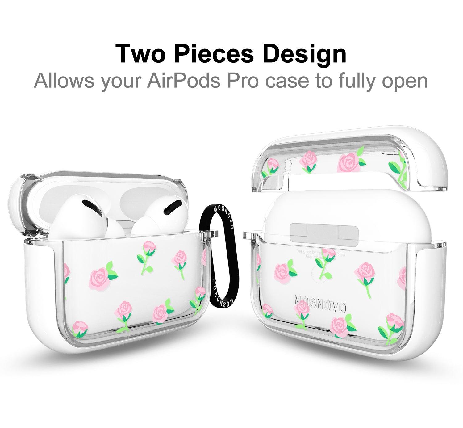 Pink Rose Floral AirPods Pro Case - MOSNOVO