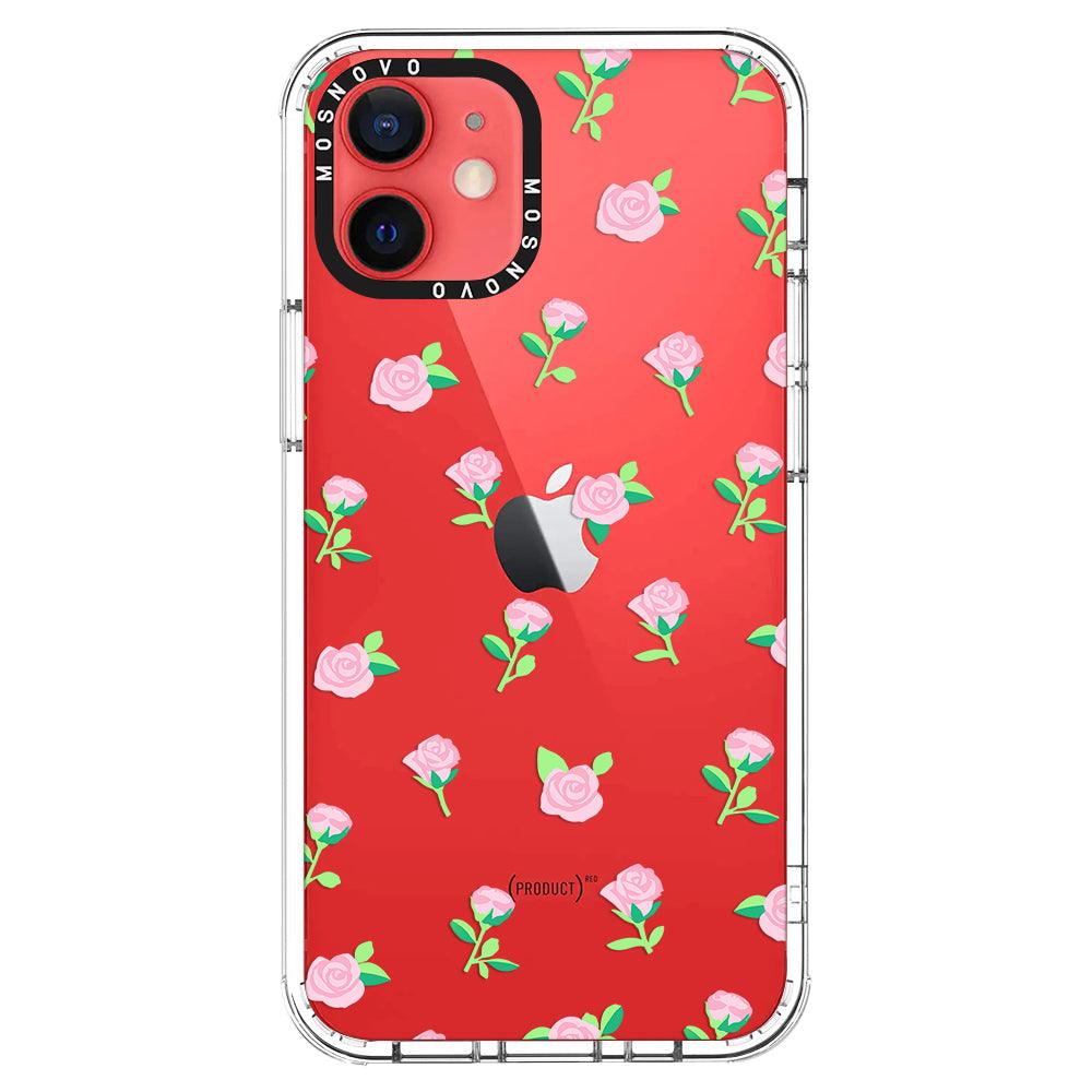 Pink Rose Floral Phone Case - iPhone 12 Case - MOSNOVO