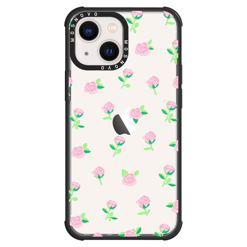 Pink Rose Floral Phone Case - iPhone 13 Case - MOSNOVO