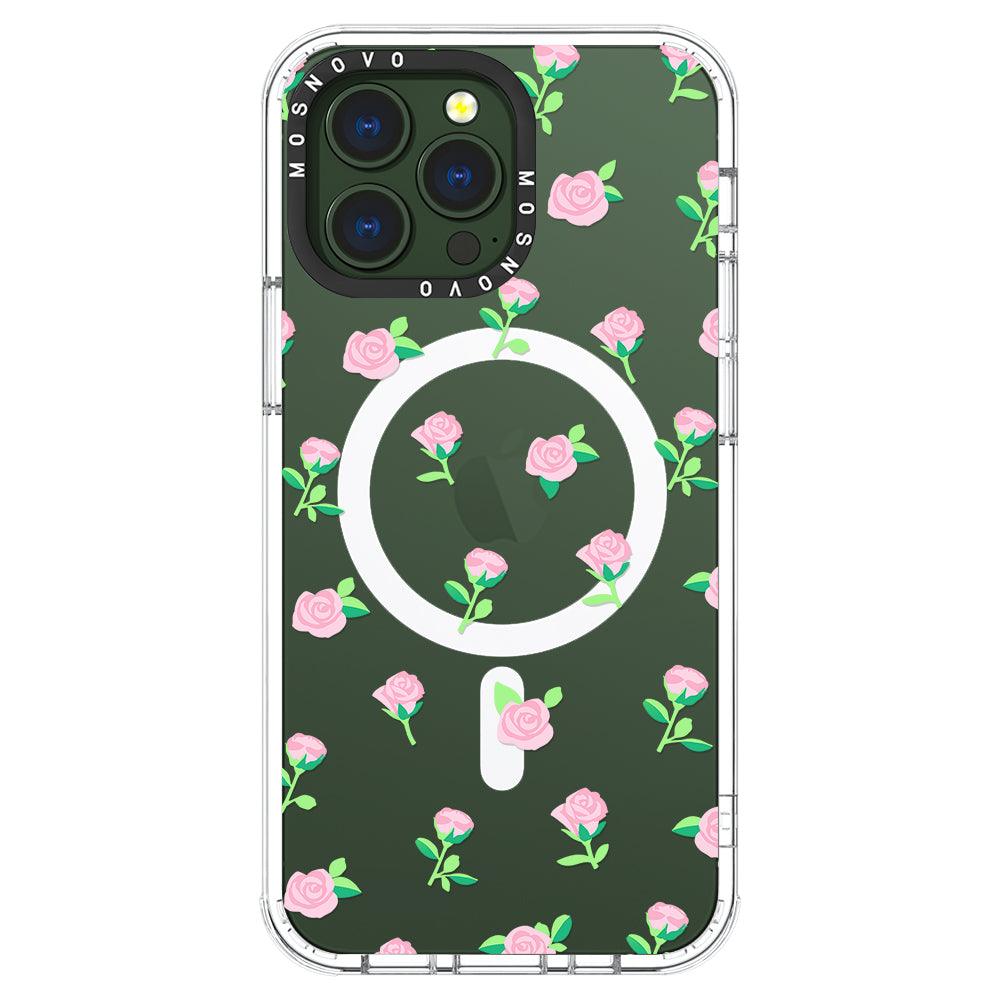 Pink Rose Floral Phone Case - iPhone 13 Pro Case - MOSNOVO