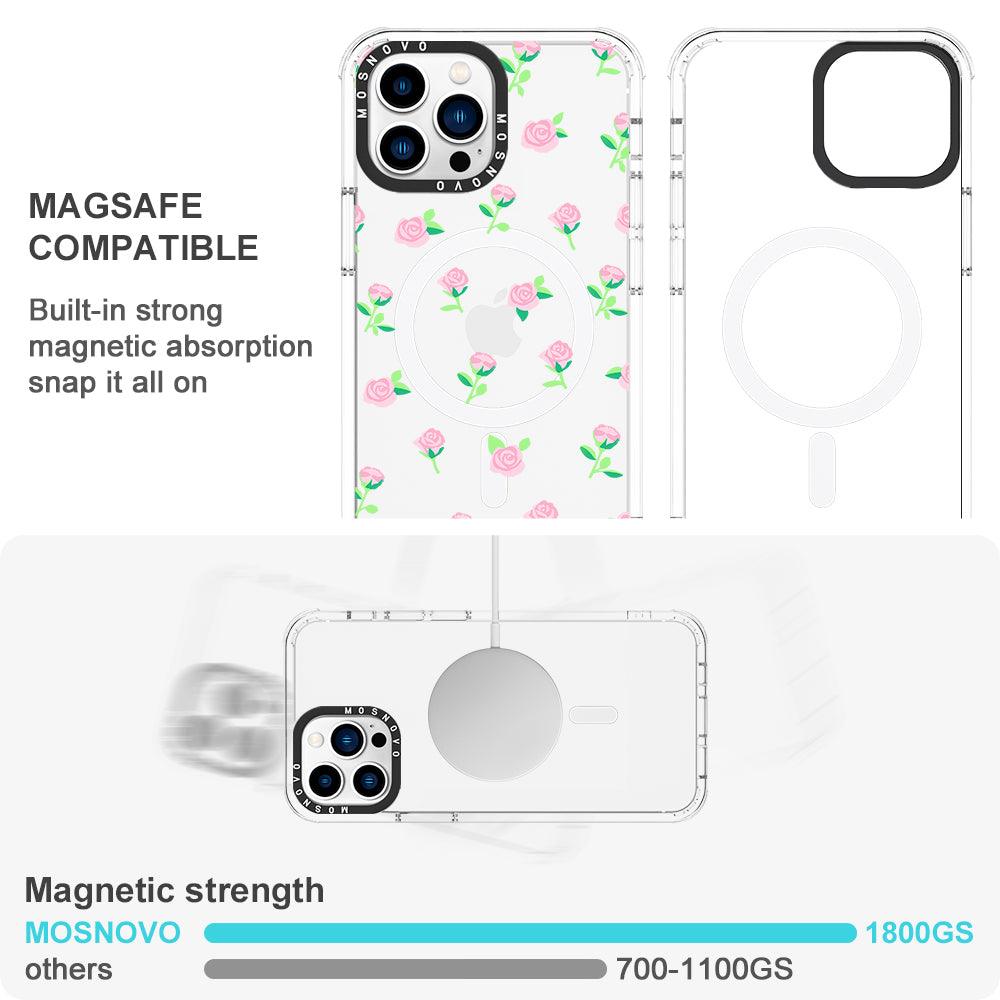 Pink Rose Floral Phone Case - iPhone 13 Pro Max Case - MOSNOVO