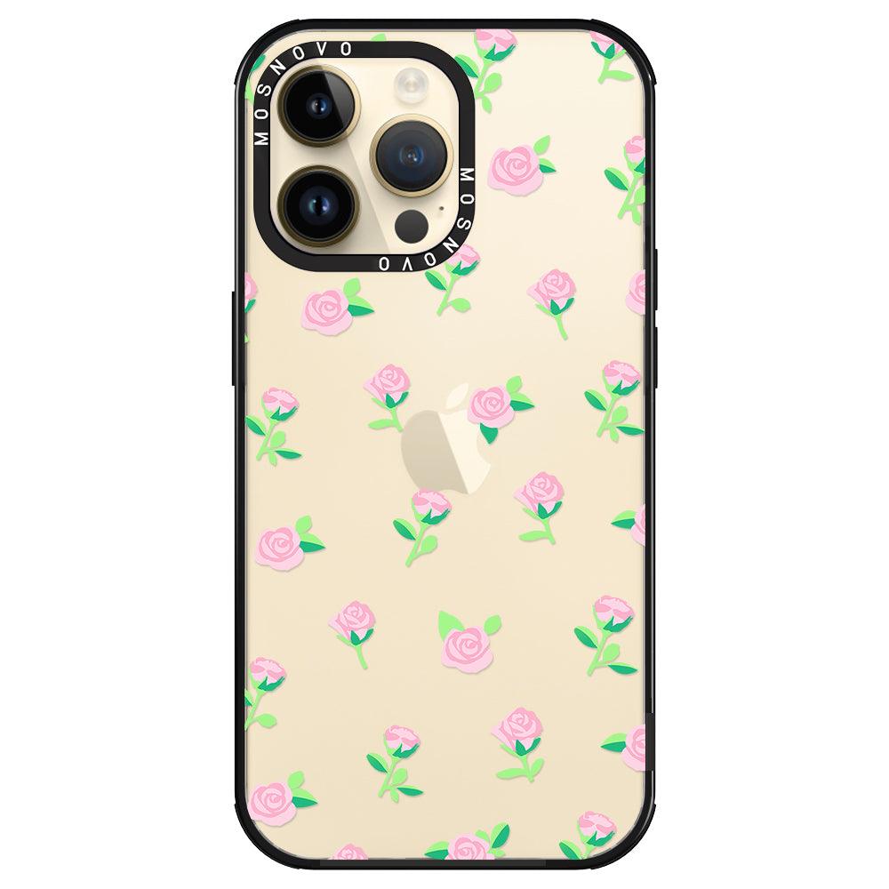 Pink Rose Floral Phone Case - iPhone 14 Pro Max Case - MOSNOVO