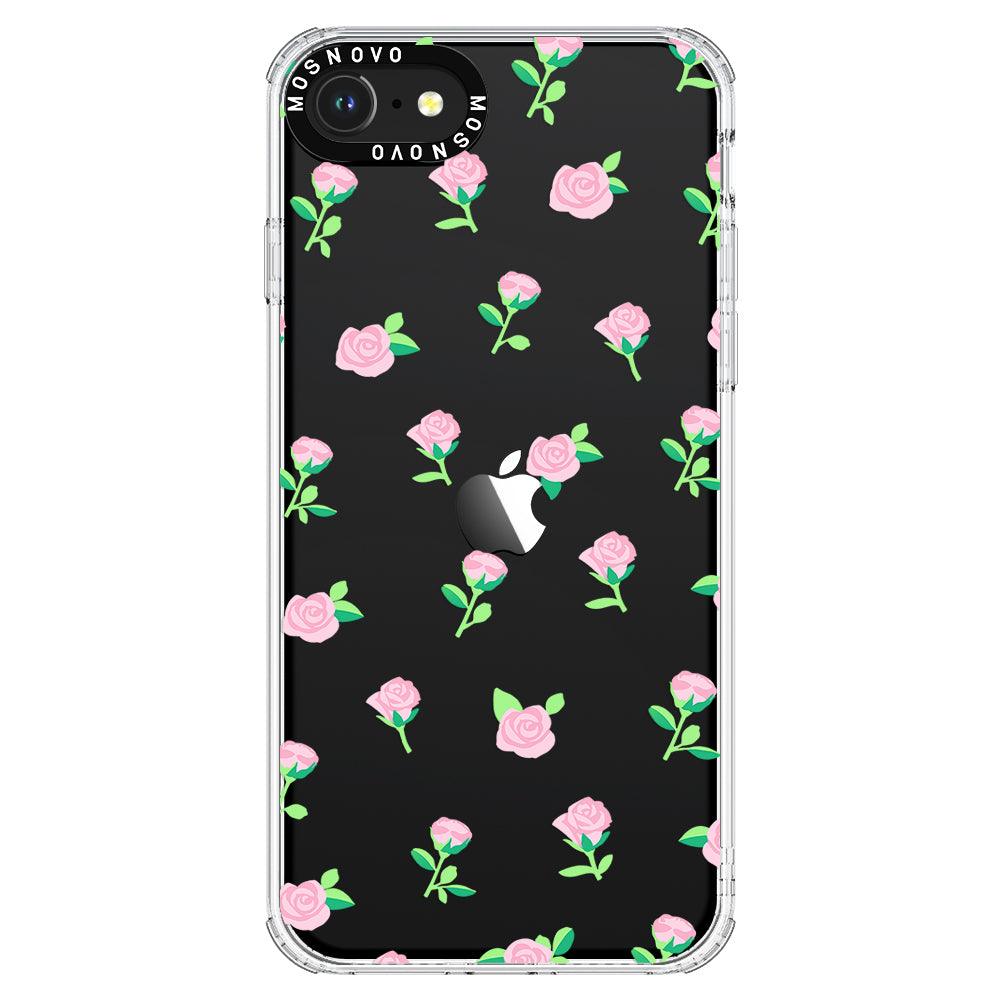 Pink Rose Floral Phone Case - iPhone SE 2022 Case - MOSNOVO