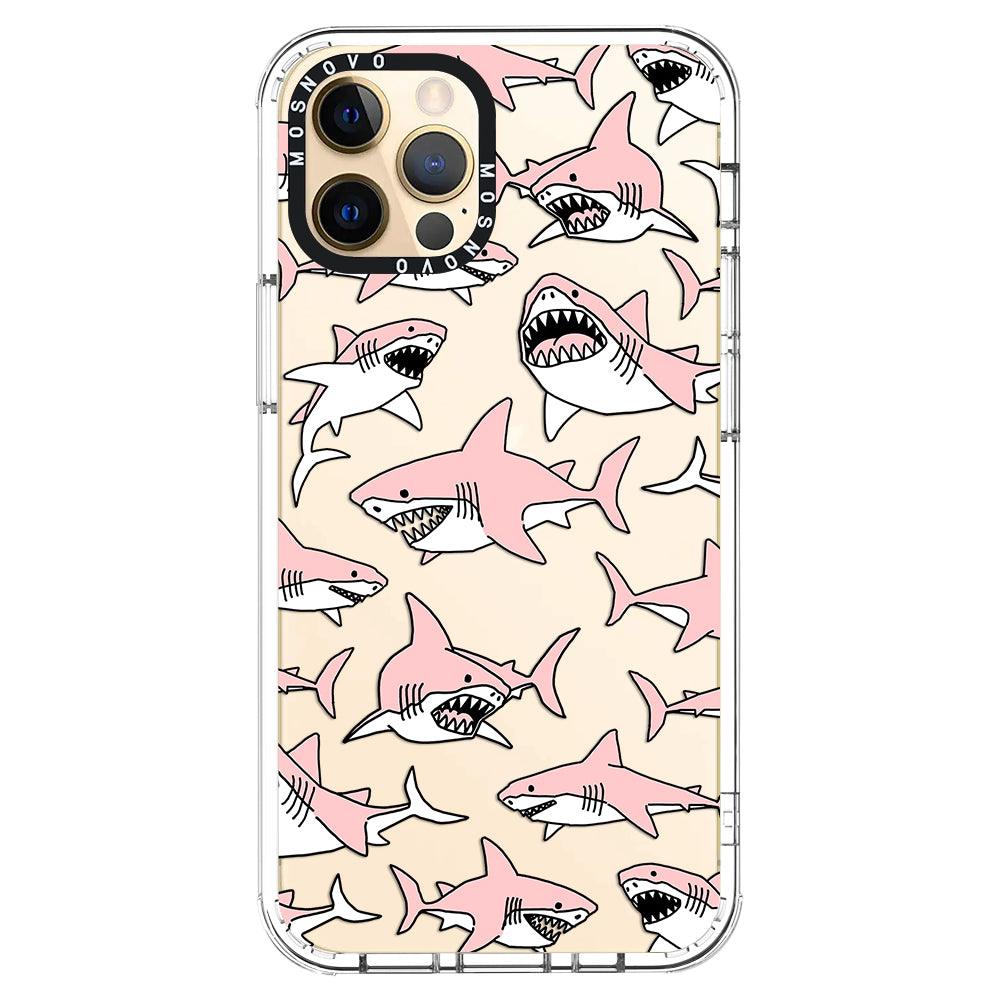 Pink Shark Phone Case - iPhone 12 Pro Case - MOSNOVO