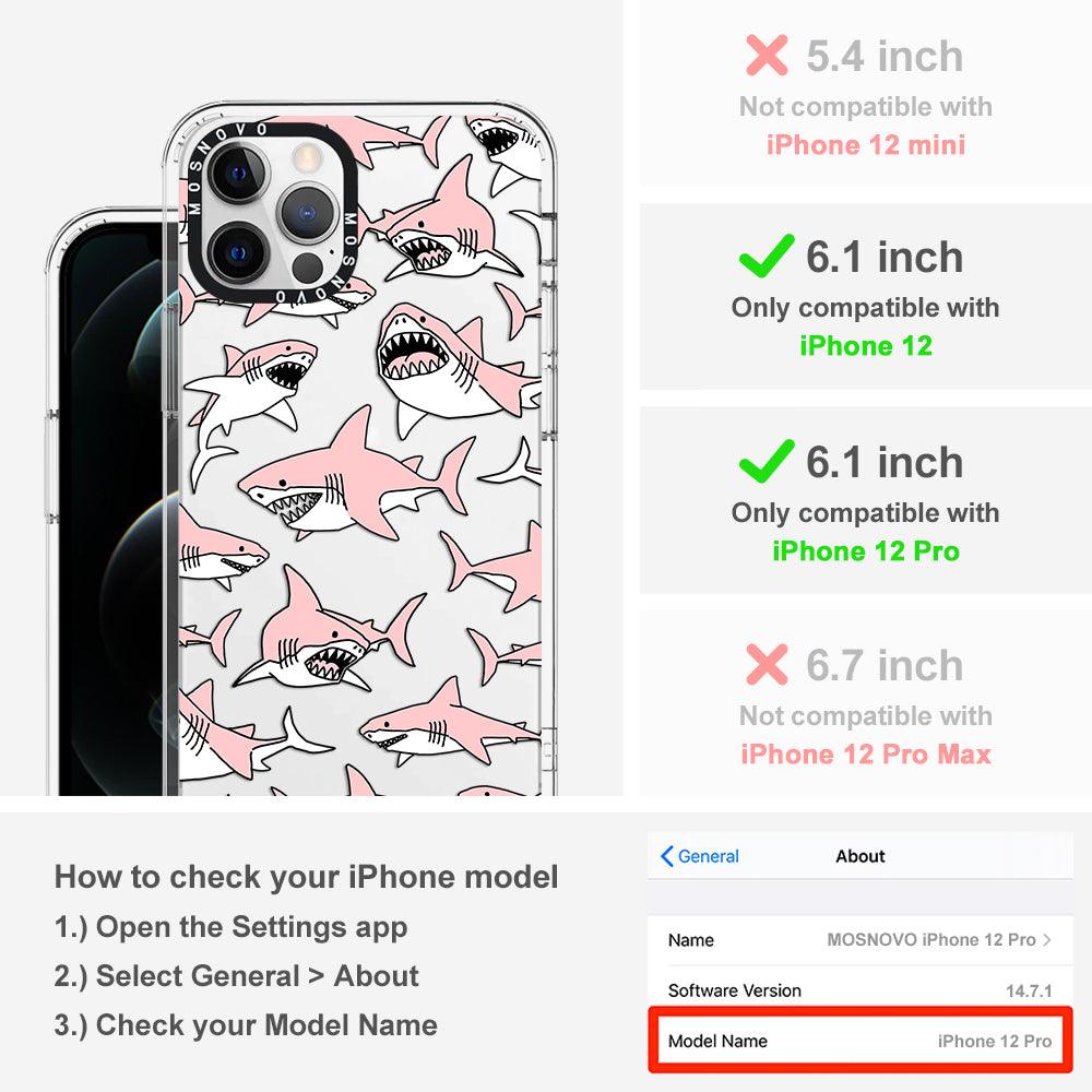 Pink Shark Phone Case - iPhone 12 Pro Case - MOSNOVO