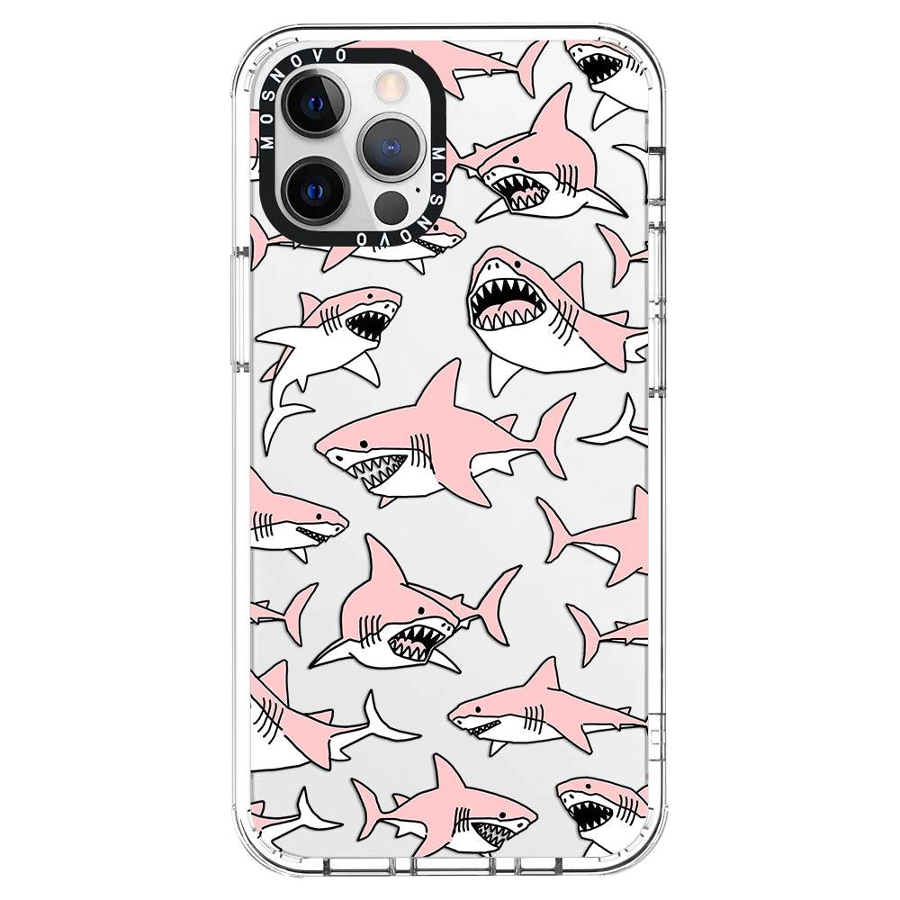 Pink Shark Phone Case - iPhone 12 Pro Max Case - MOSNOVO