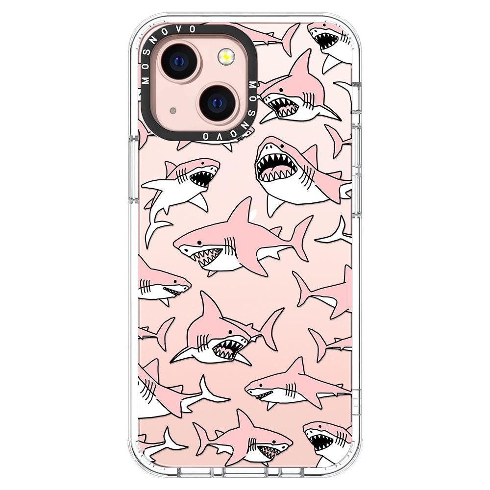 Pink Shark Phone Case - iPhone 13 Case - MOSNOVO