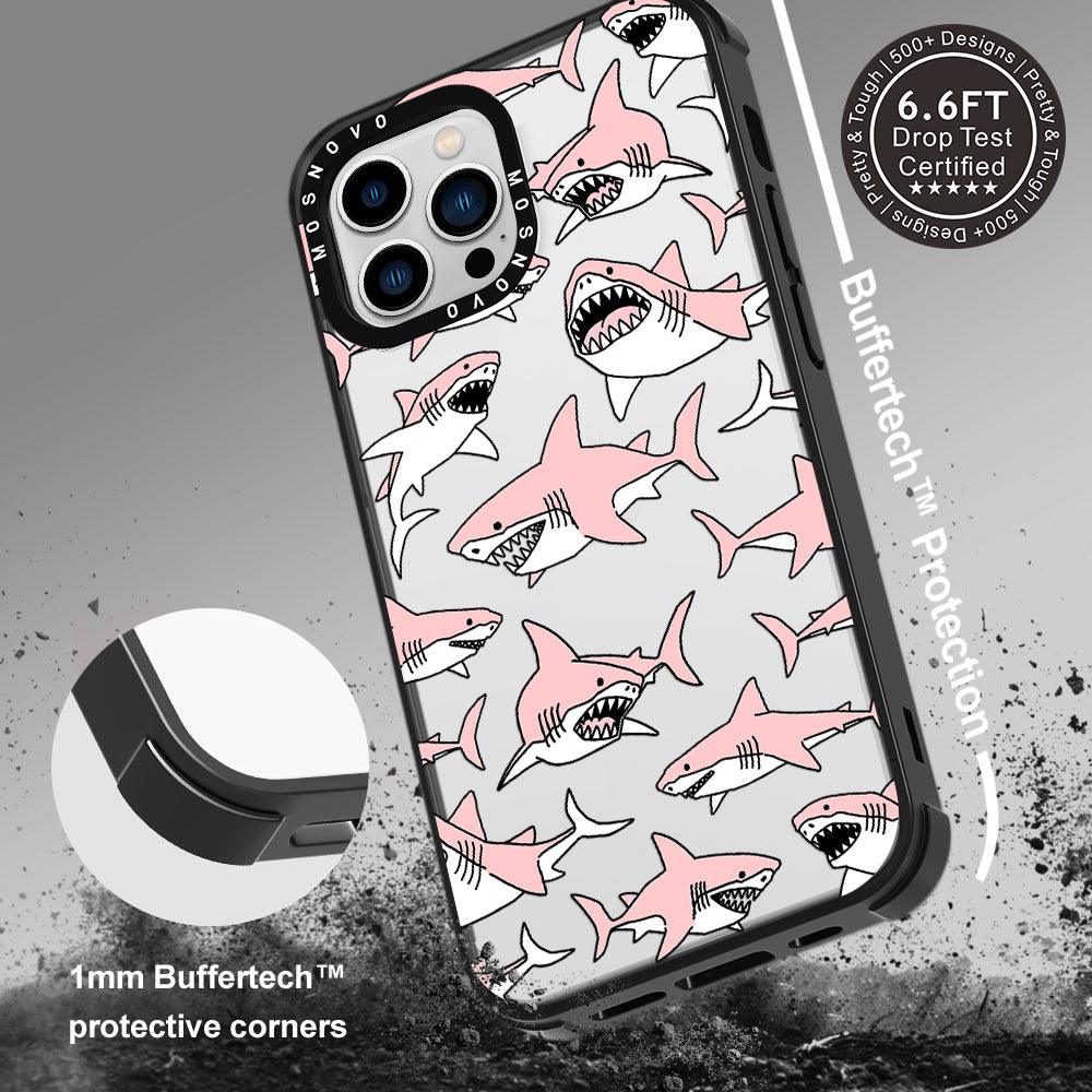 Pink Shark Phone Case - iPhone 13 Pro Max Case - MOSNOVO