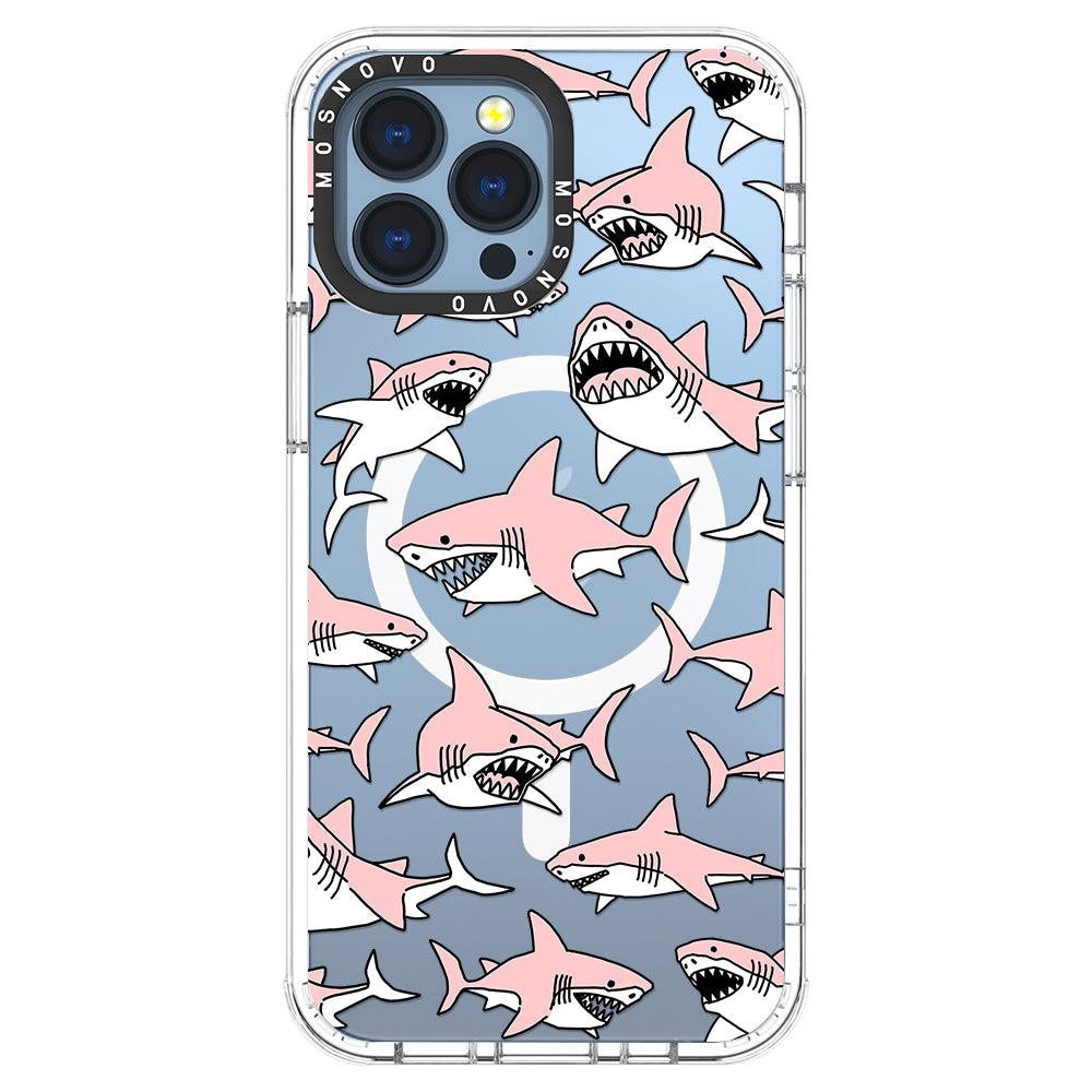 Pink Shark Phone Case - iPhone 13 Pro Max Case - MOSNOVO