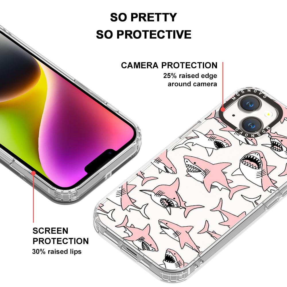 Pink Shark Phone Case - iPhone 14 Case - MOSNOVO