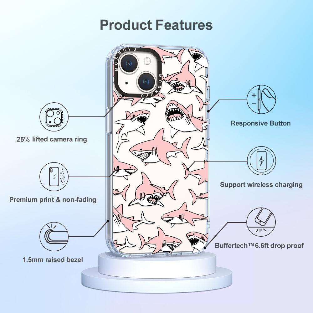 Pink Shark Phone Case - iPhone 14 Case - MOSNOVO