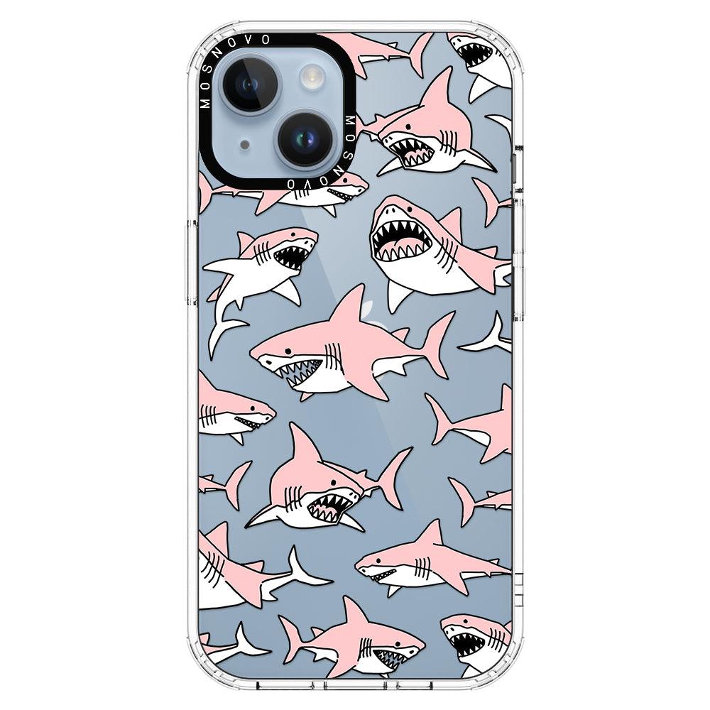 Pink Shark Phone Case - iPhone 14 Plus Case - MOSNOVO