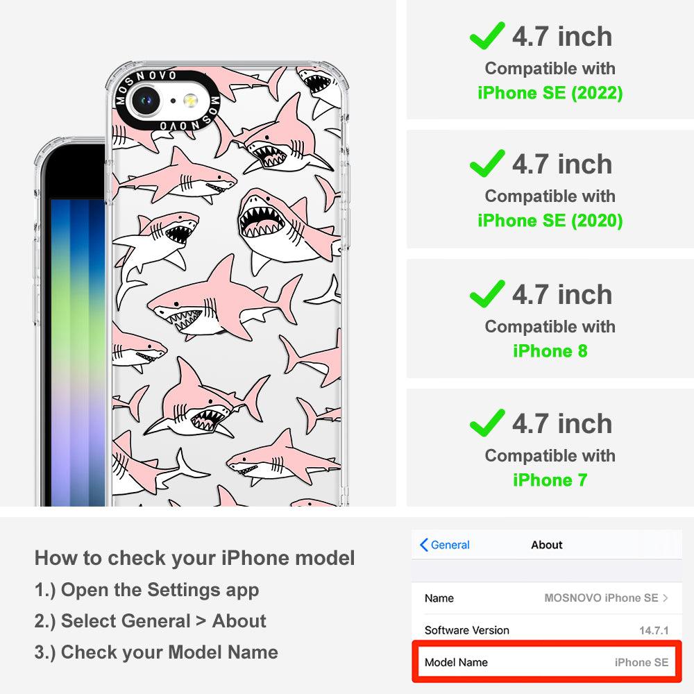 Pink Shark Phone Case - iPhone 7 Case - MOSNOVO