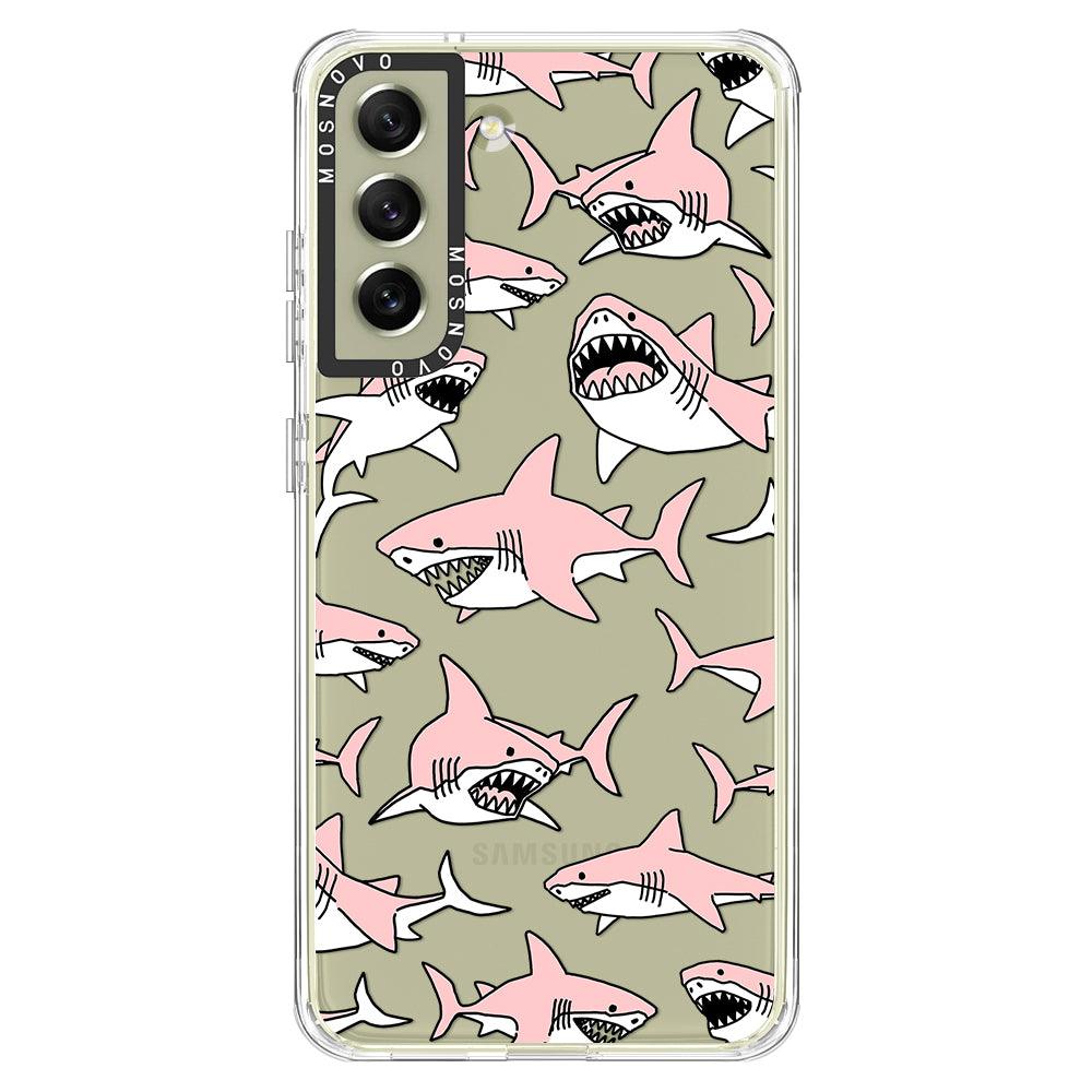 Pink Shark Phone Case - Samsung Galaxy S21 FE Case - MOSNOVO