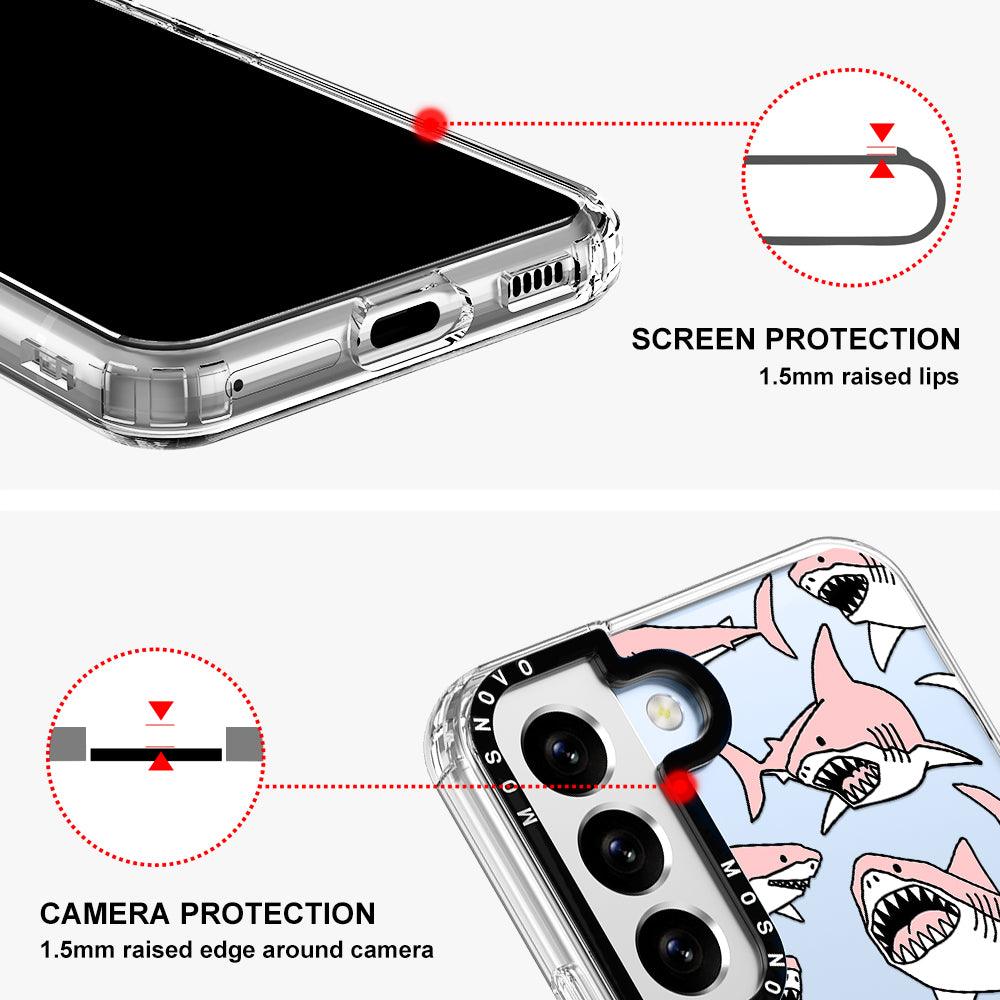 Pink Shark Phone Case - Samsung Galaxy S22 Plus Case - MOSNOVO