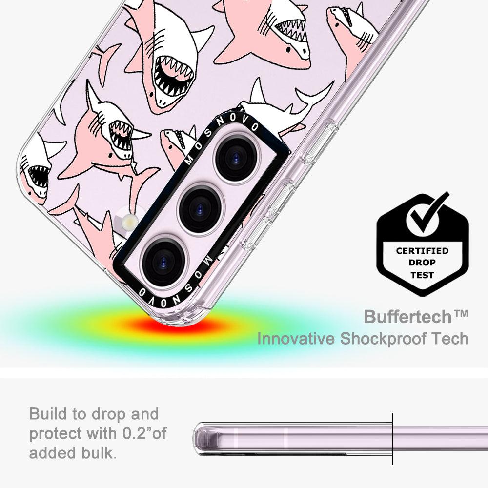 Pink Shark Phone Case - Samsung Galaxy S23 Plus Case - MOSNOVO