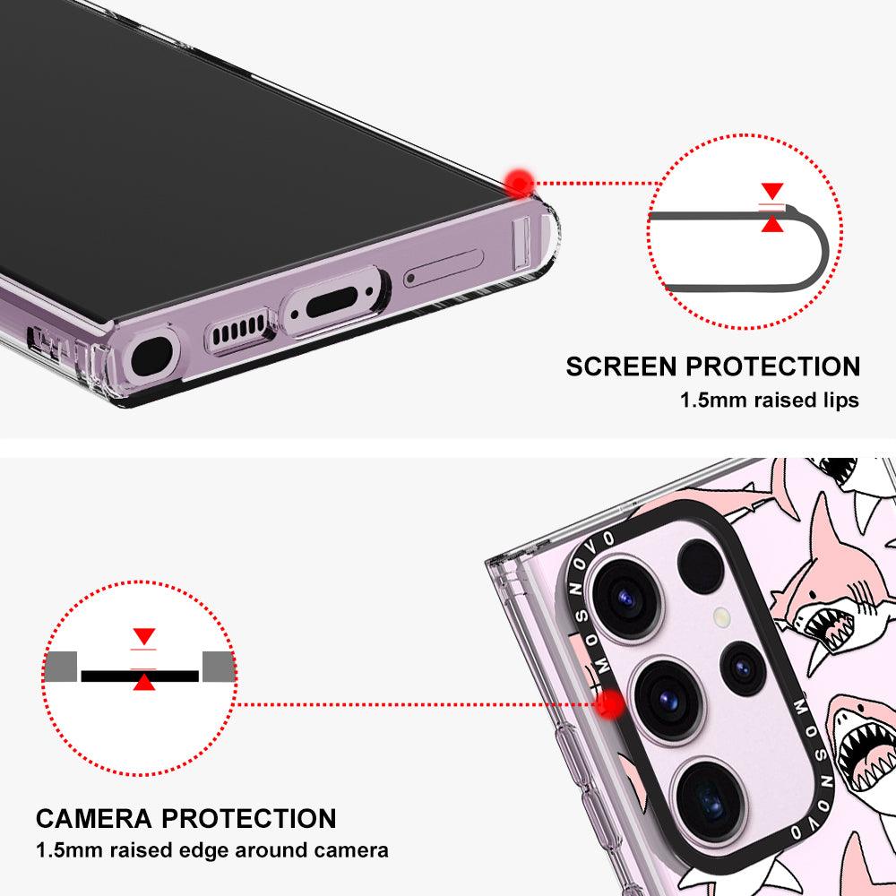 Pink Shark Phone Case - Samsung Galaxy S23 Ultra Case - MOSNOVO