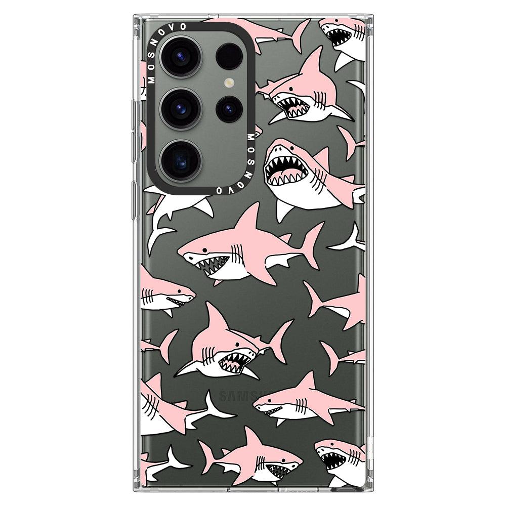 Pink Shark Phone Case - Samsung Galaxy S23 Ultra Case - MOSNOVO