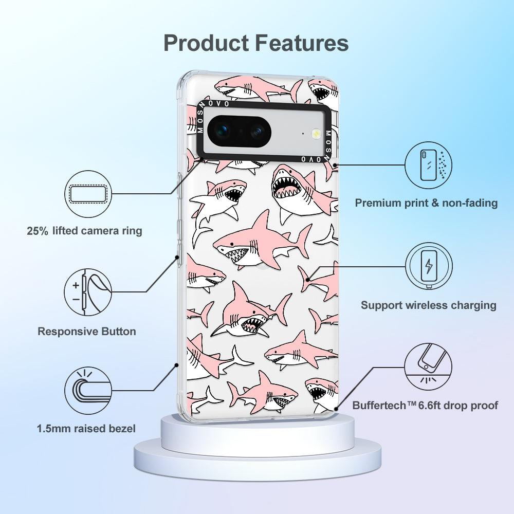 Pink Sharks Phone Case - Google Pixel 7 Case - MOSNOVO