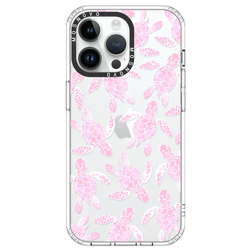 Pink Turtle Phone Case - iPhone 14 Pro Max Case - MOSNOVO