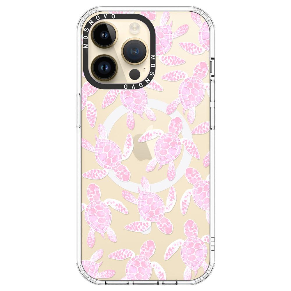 Pink Turtle Phone Case - iPhone 14 Pro Max Case - MOSNOVO