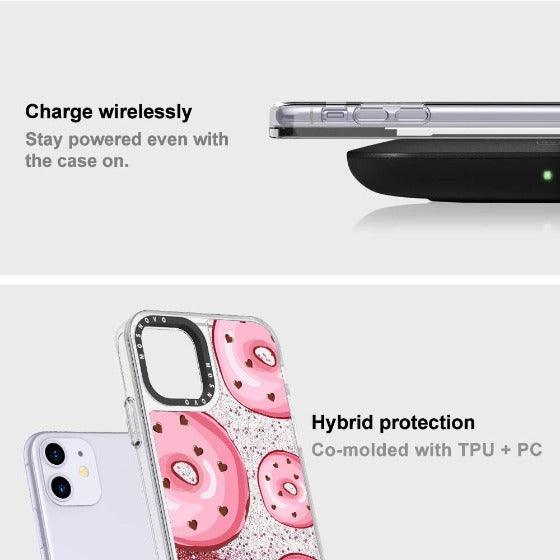 Pinky Donut Glitter Phone Case - iPhone 11 Case - MOSNOVO