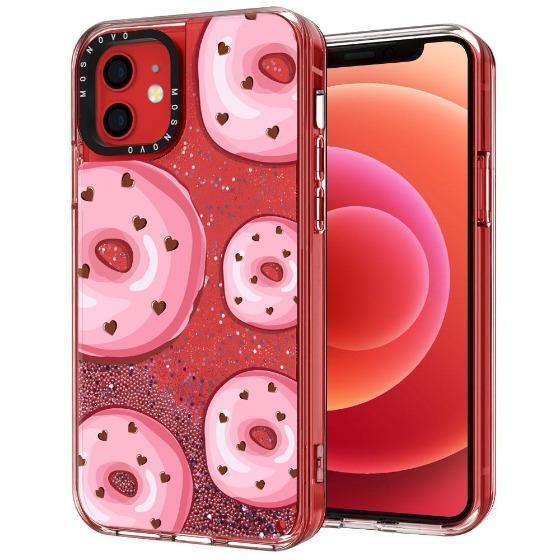 Pinky Donut Glitter Phone Case - iPhone 12 Mini Case - MOSNOVO