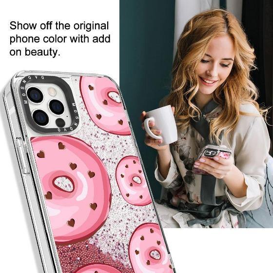 Pinky Donut Glitter Phone Case - iPhone 12 Pro Case - MOSNOVO