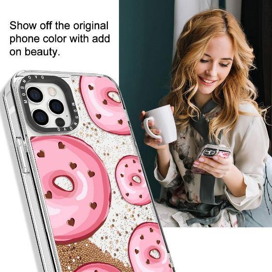 Pinky Donut Glitter Phone Case - iPhone 12 Pro Case - MOSNOVO
