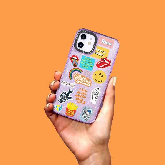 Pop Culture Glitter Phone Case - iPhone 11 Case - MOSNOVO