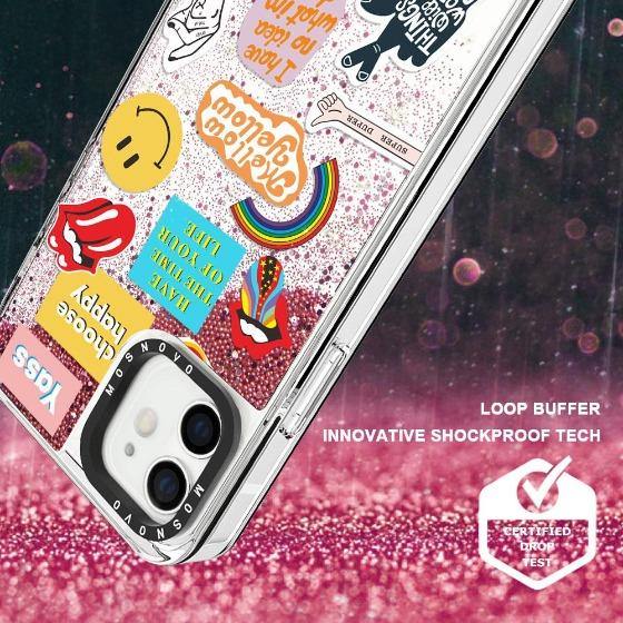 Pop Culture Glitter Phone Case - iPhone 12 Mini Case - MOSNOVO