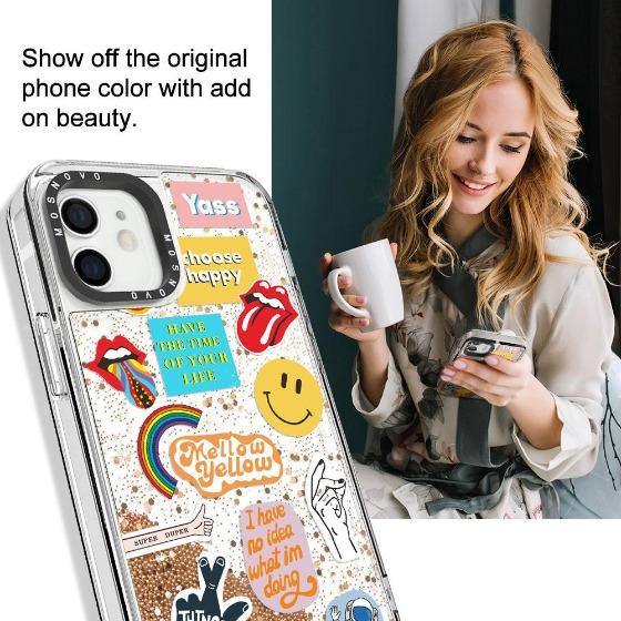 Pop Culture Glitter Phone Case - iPhone 12 Mini Case - MOSNOVO