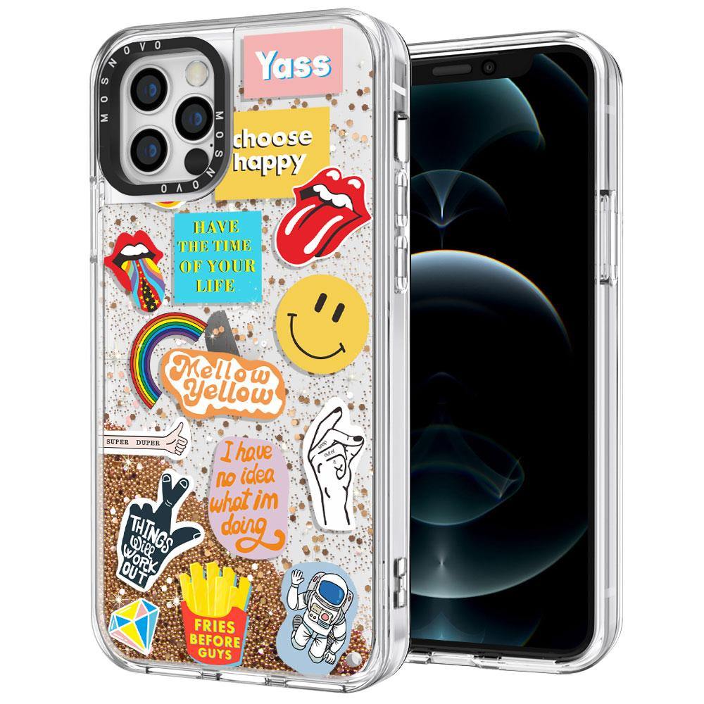 Pop Culture Glitter Phone Case - iPhone 12 Pro Case - MOSNOVO