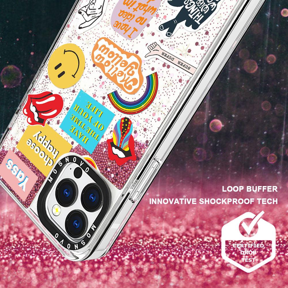 Pop Culture Glitter Phone Case - iPhone 13 Pro Case - MOSNOVO