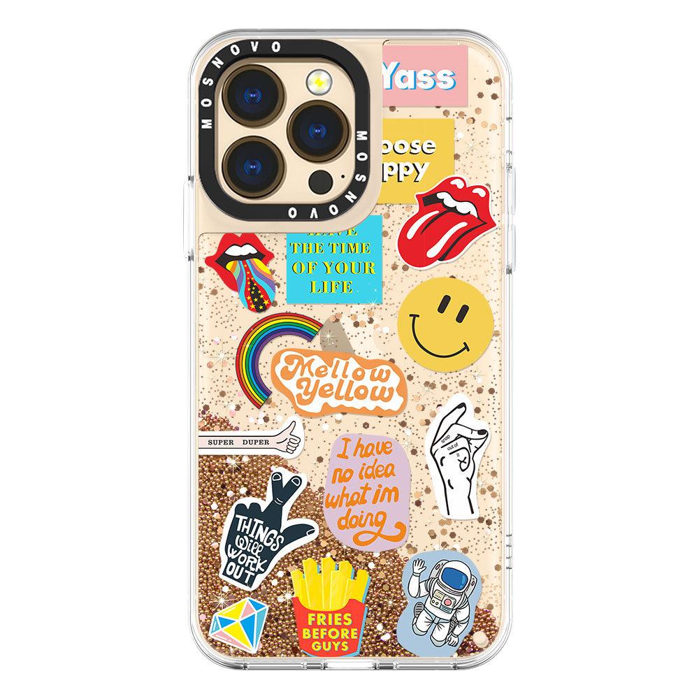 Pop Culture Glitter Phone Case - iPhone 13 Pro Case - MOSNOVO