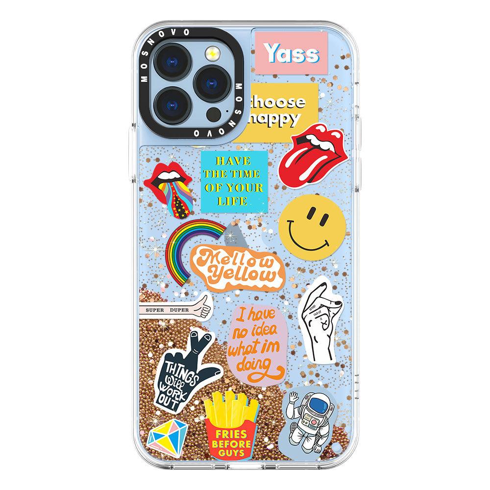 Pop Culture Glitter Phone Case - iPhone 13 Pro Max Case - MOSNOVO