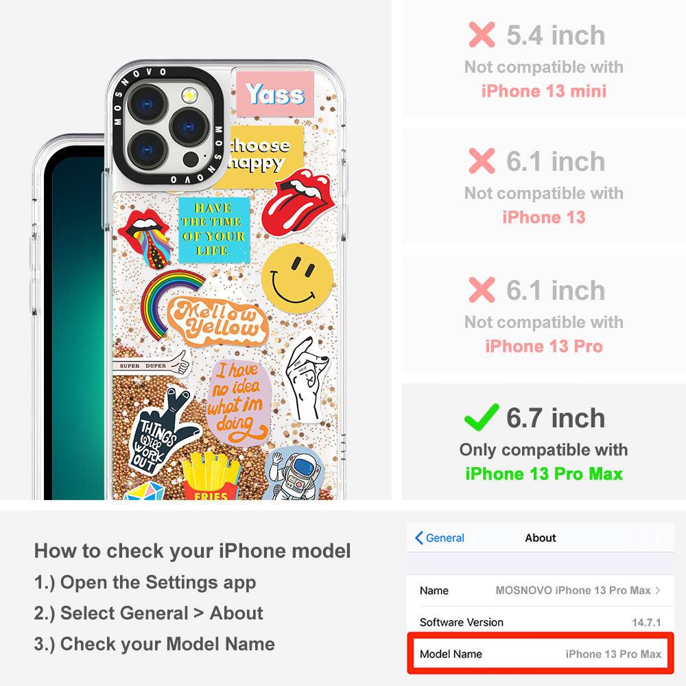 Pop Culture Glitter Phone Case - iPhone 13 Pro Max Case - MOSNOVO