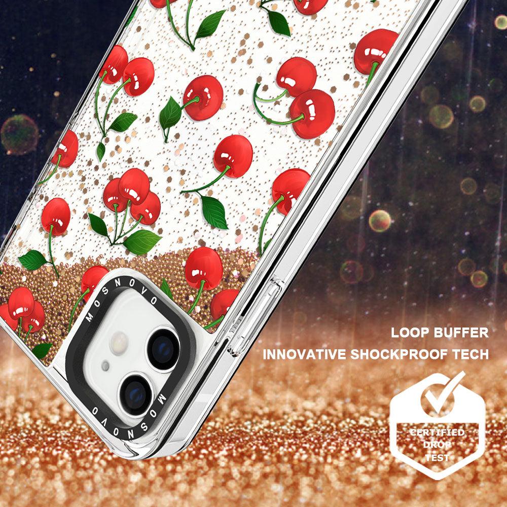 Poppy Cherry Glitter Phone Case - iPhone 12 Mini Case - MOSNOVO