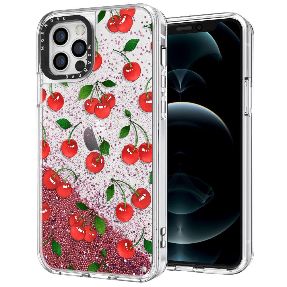 Poppy Cherry Glitter Phone Case - iPhone 12 Pro Case - MOSNOVO