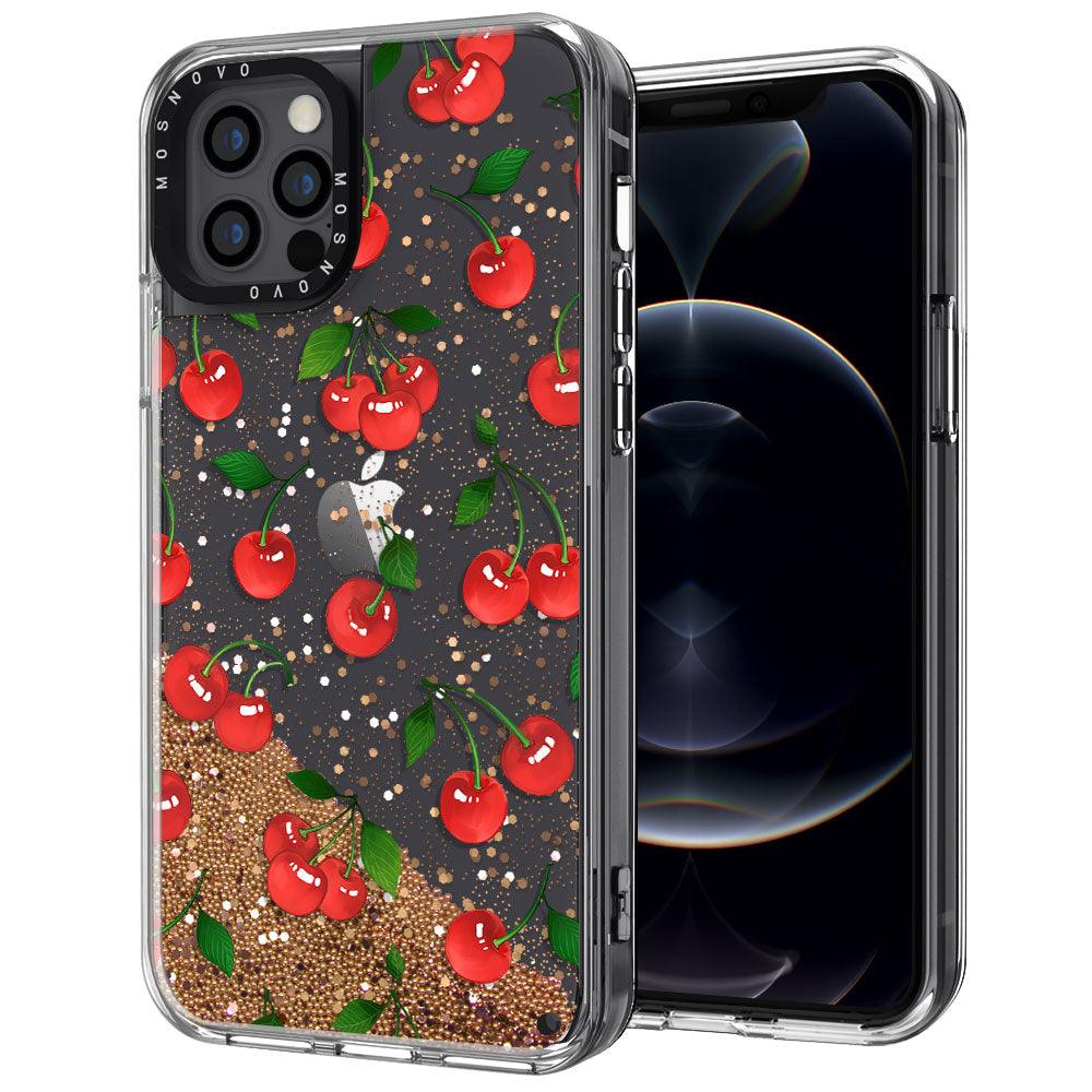 Poppy Cherry Glitter Phone Case - iPhone 12 Pro Case - MOSNOVO