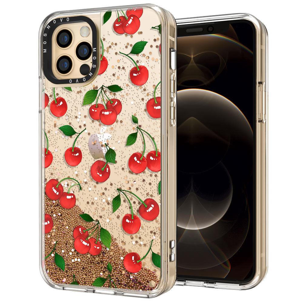 Poppy Cherry Glitter Phone Case - iPhone 12 Pro Max Case - MOSNOVO