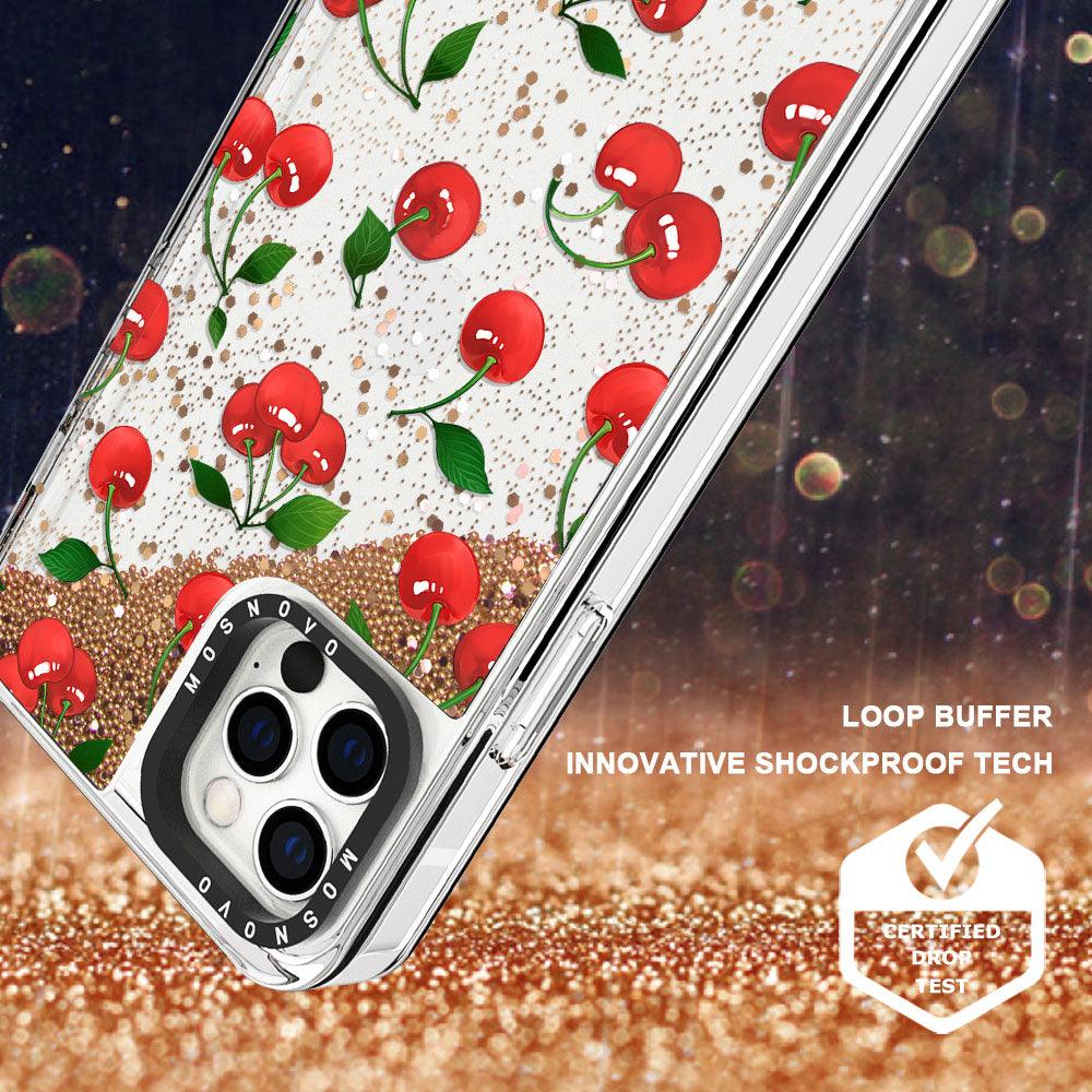 Poppy Cherry Glitter Phone Case - iPhone 12 Pro Max Case - MOSNOVO